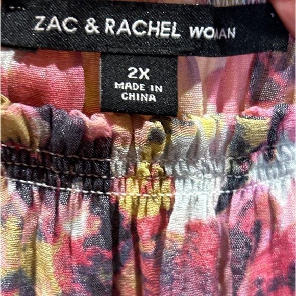 Zac & Rachel Women’s Plus Size Floral Tie Dye Multi-Colored Blouse Size-2X - Picture 6 of 11